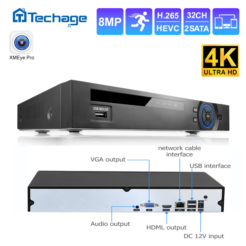 Security Ip Camera - Techage UHD H.265 36CH NVR 네트워크