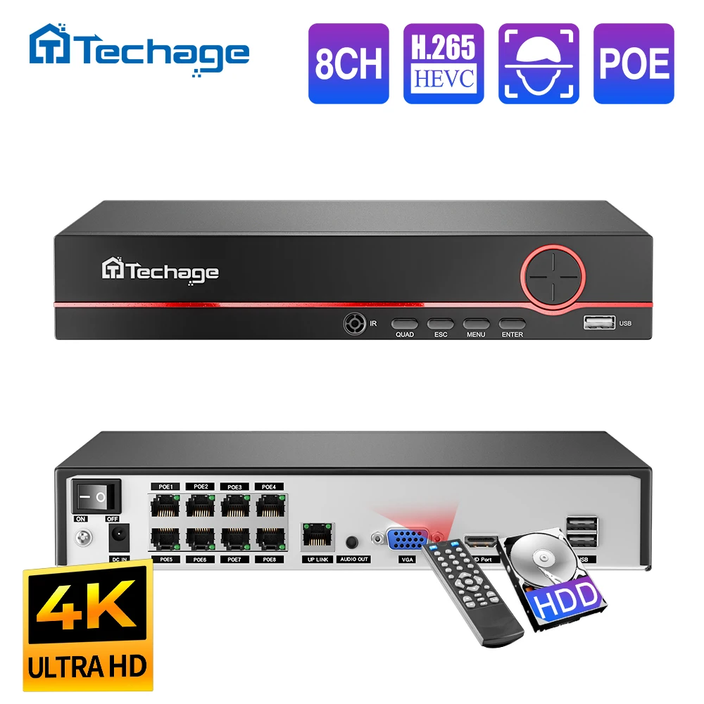 Security Ip Camera - 테카지 H.265 8채널 PoE 네트워크 비디오