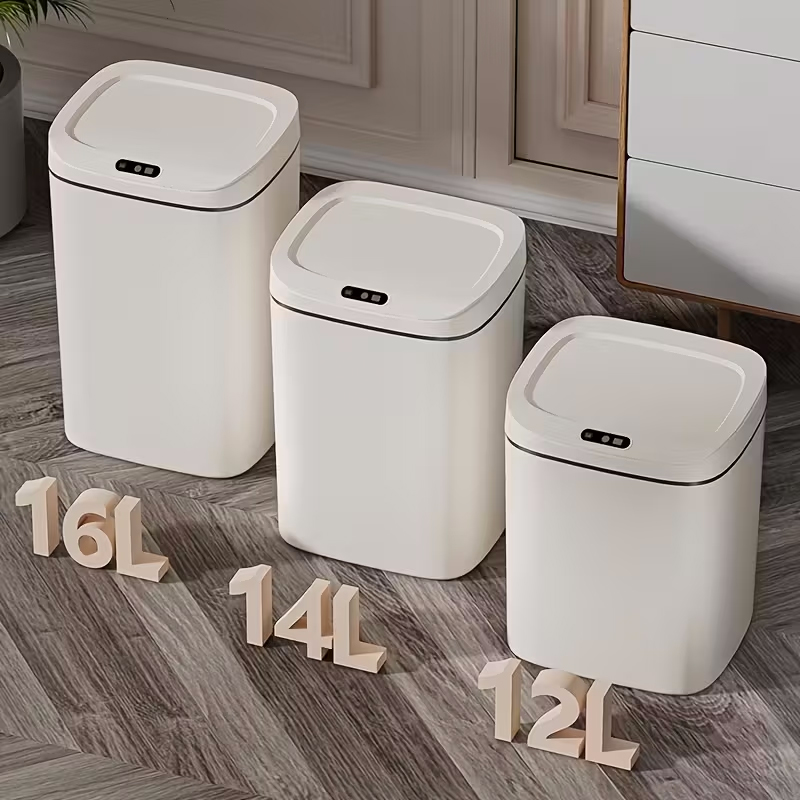 Smart Home Junkie - 1팩 스마트 모션 센서 휴지통, 뚜껑이