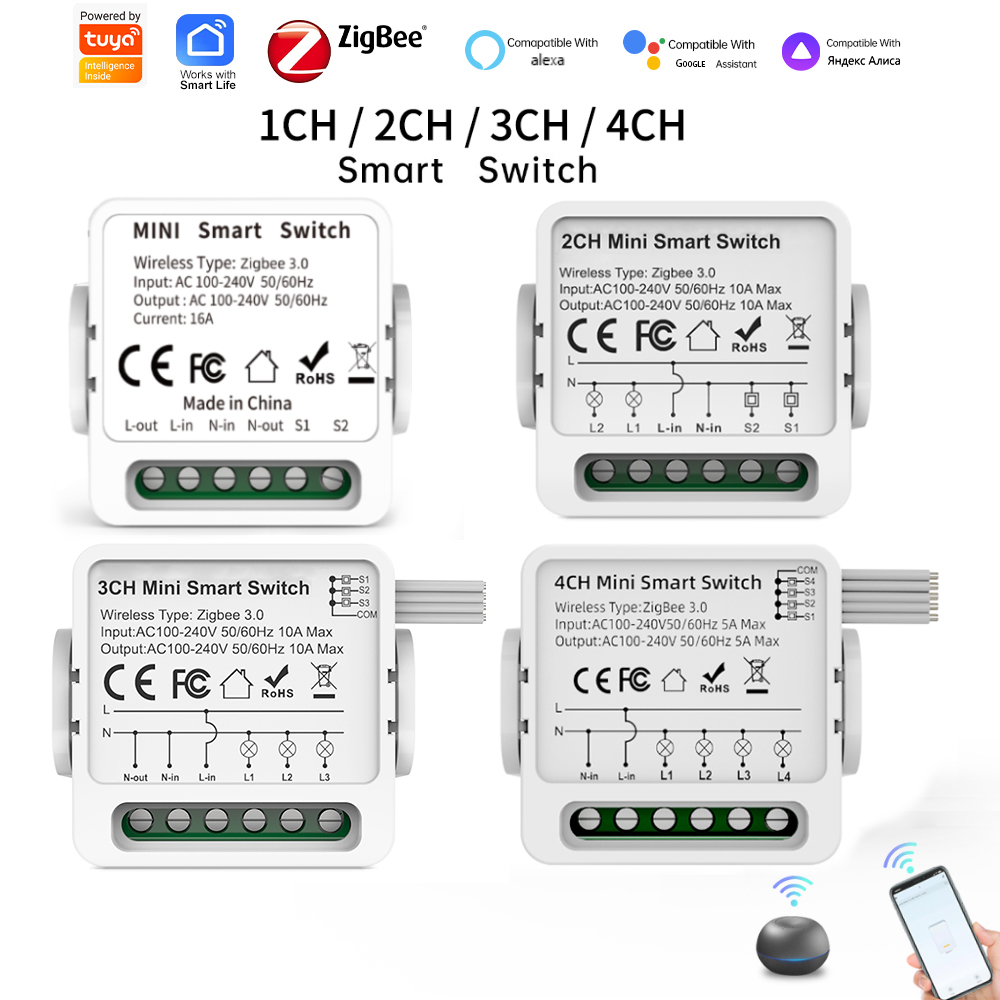 Smart Home Simple - 투야 지그비 3.0 스마트 스위치 1/2/3/4-웨이
