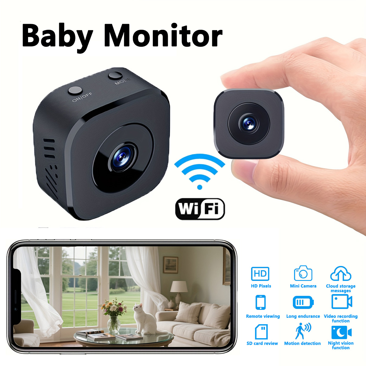 Security Ip Camera - 1080P HD 미니 WiFi 카메라 실내
