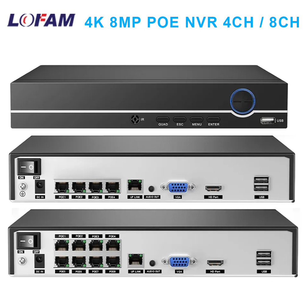 Security Ip Camera - POE NVR 4K 8CH 4CH H.265