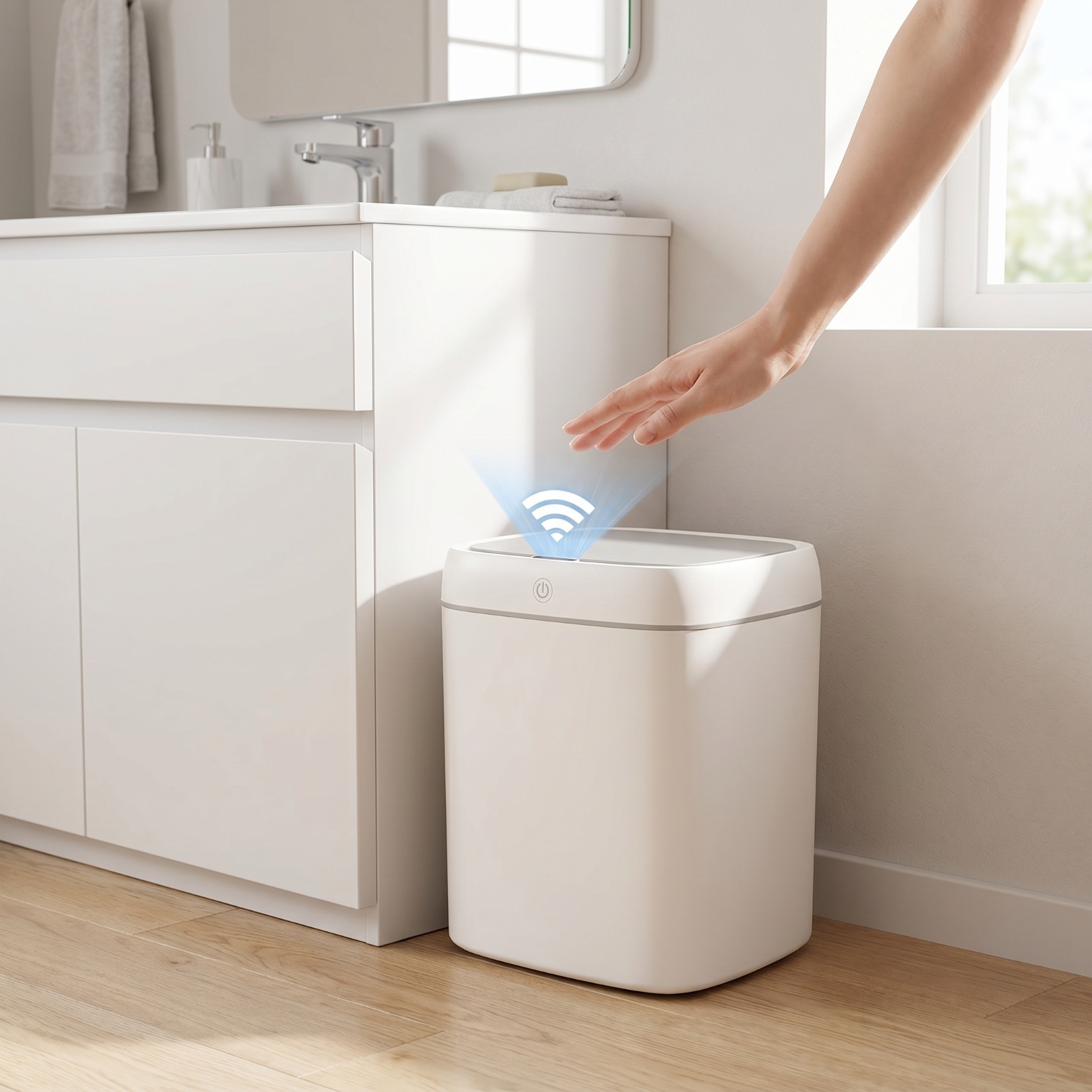 Smart Home Junkie - 뚜껑이 있는 자동 쓰레기통, 모션 센서