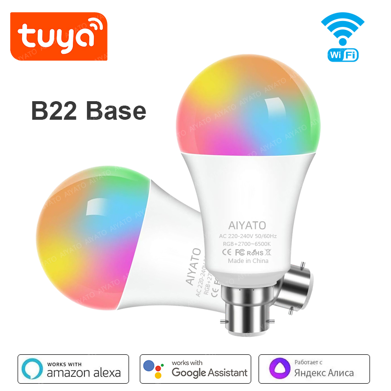 Smart Home Yellow - B22 베이스 UK TUYA 와이파이 스마트