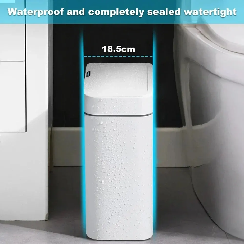 스마트 욕실 휴지통 자동 포장 전자 휴지통 화이트 터치 - Smart Home Junkie 리뷰 및 가격
