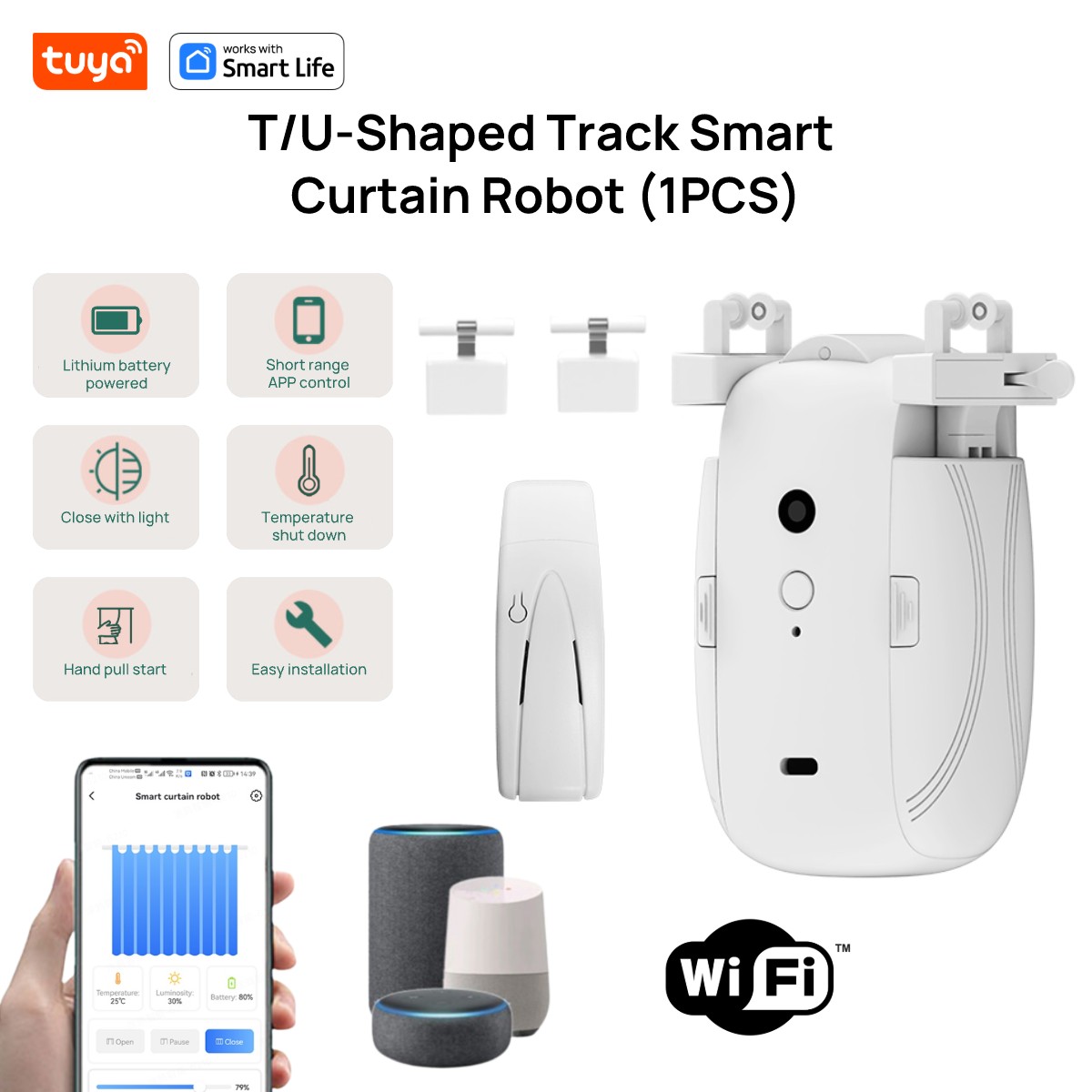 T/U 레일 트랙용 투야 스마트 와이파이 커튼 로봇,  - Smart Home Registration 리뷰 및 가격