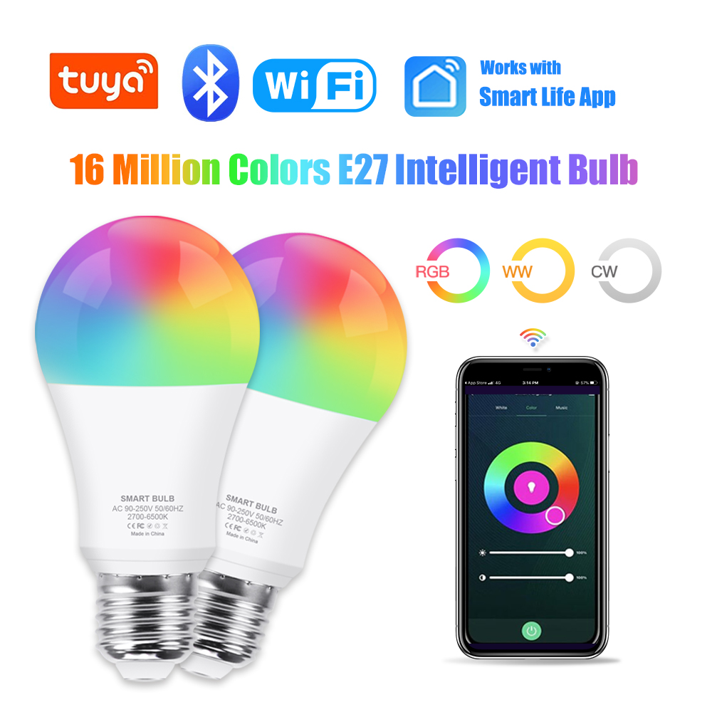 Tuya Wifi/블루투스 스마트 전구 E27 RGB  - Smart Home Yellow 리뷰 및 가격