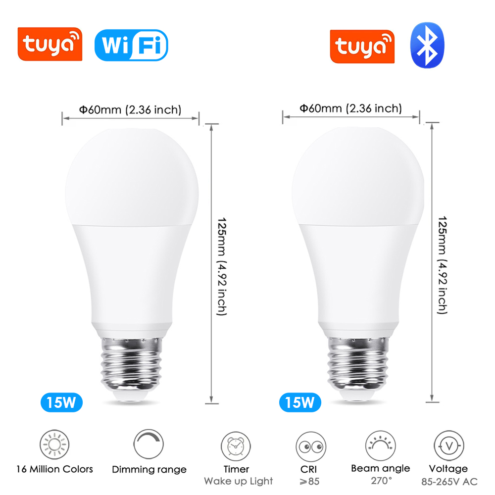 Tuya Wifi/블루투스 스마트 전구 E27 RGB  - Smart Home Yellow 리뷰 및 가격