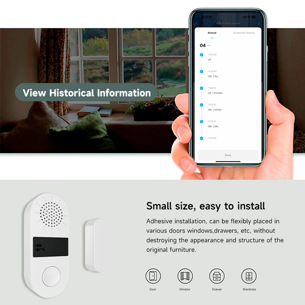 Tuya Zigbee 무선 도어 윈도우 접촉 센서 13 - Wireless Door Sensor 리뷰 및 가격
