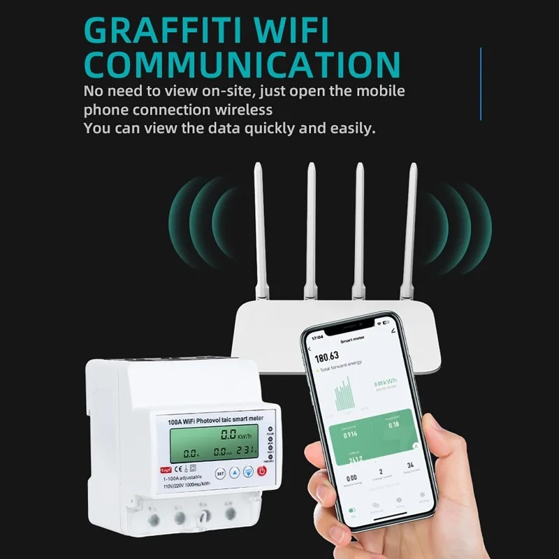 4P 1-100A WiFi 태양광 스마트 미터 1PH  - Smart Home Monitoring 리뷰 및 가격