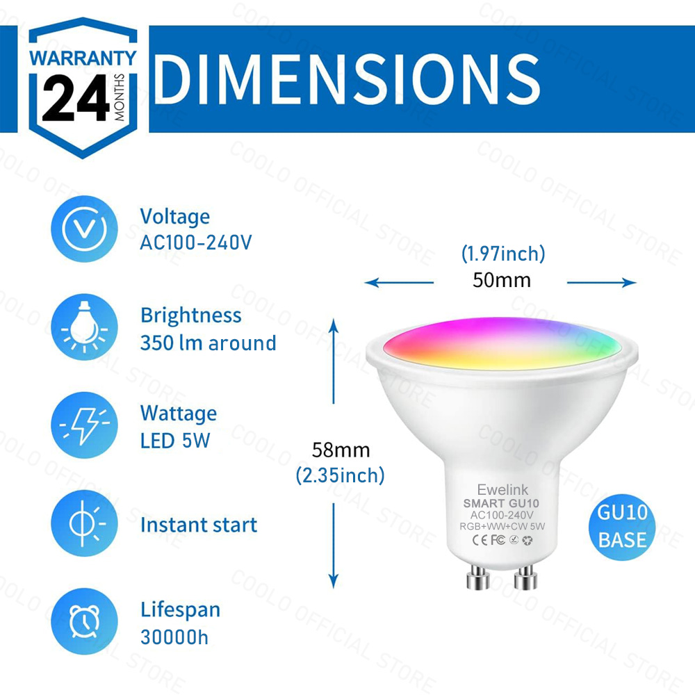 ZigBee GU10 WiFi 스마트 LED 전구 RG - Smart Home Yellow 리뷰 및 가격