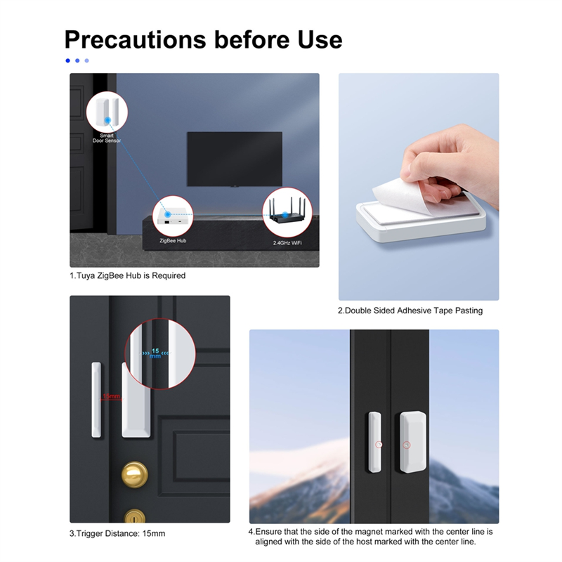 HLZS-Tuya Zigbee 도어 센서 창 센서 무선 - Wireless Door Sensor 리뷰 및 가격