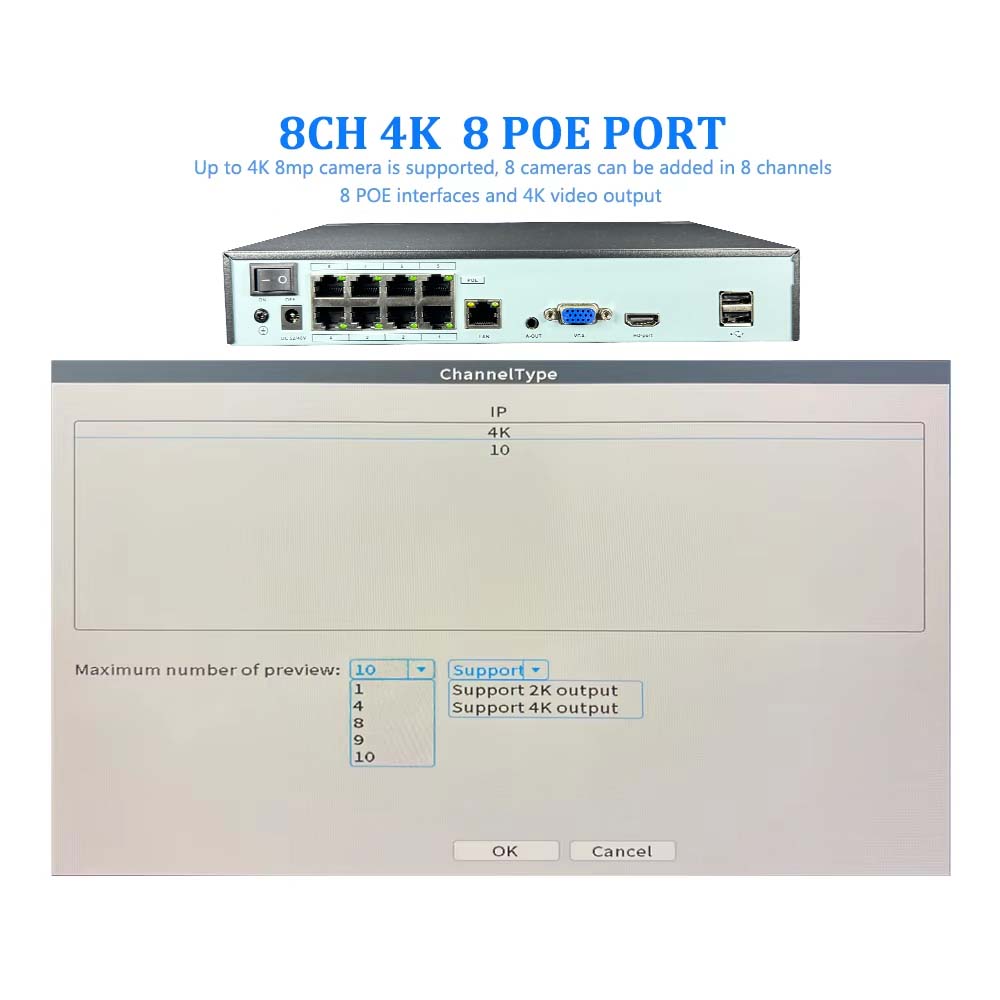 4K 10CH NVR 4/8포트 POE 8MP 5MP  - Security Ip Camera 리뷰 및 가격