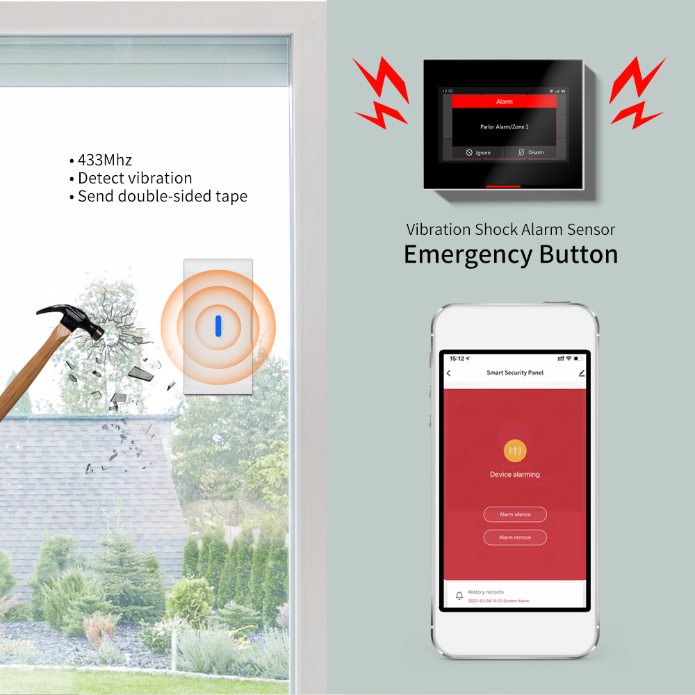 스테니오타 433MHz EV1527 무선 진동 유리 파 - Wireless Door Sensor 리뷰 및 가격