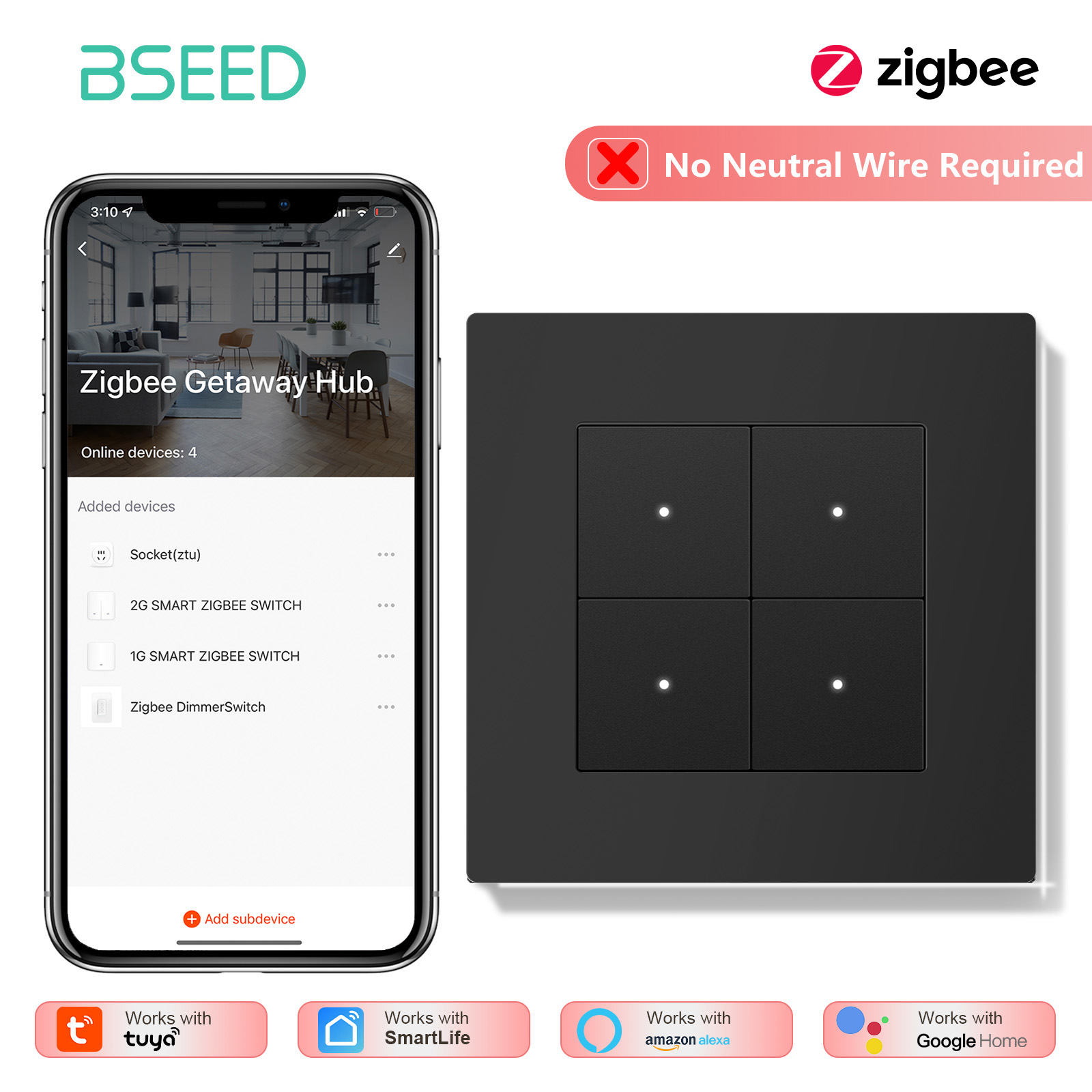 BSEED 1/2/3/4Gang Zigbee 라이트 스 - Smart Home Yellow 리뷰 및 가격